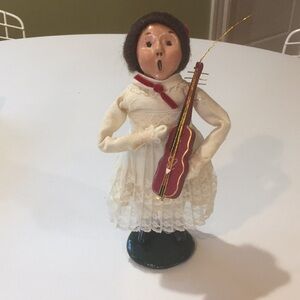 Vintage Nvr Displayed Byers Choice Girl w Violin